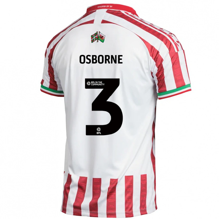 Danxen Dzieci Jed Osborne #3 Czerwony Biały Wyjazdowa Koszulka 2025/26 Koszulki Klubowe