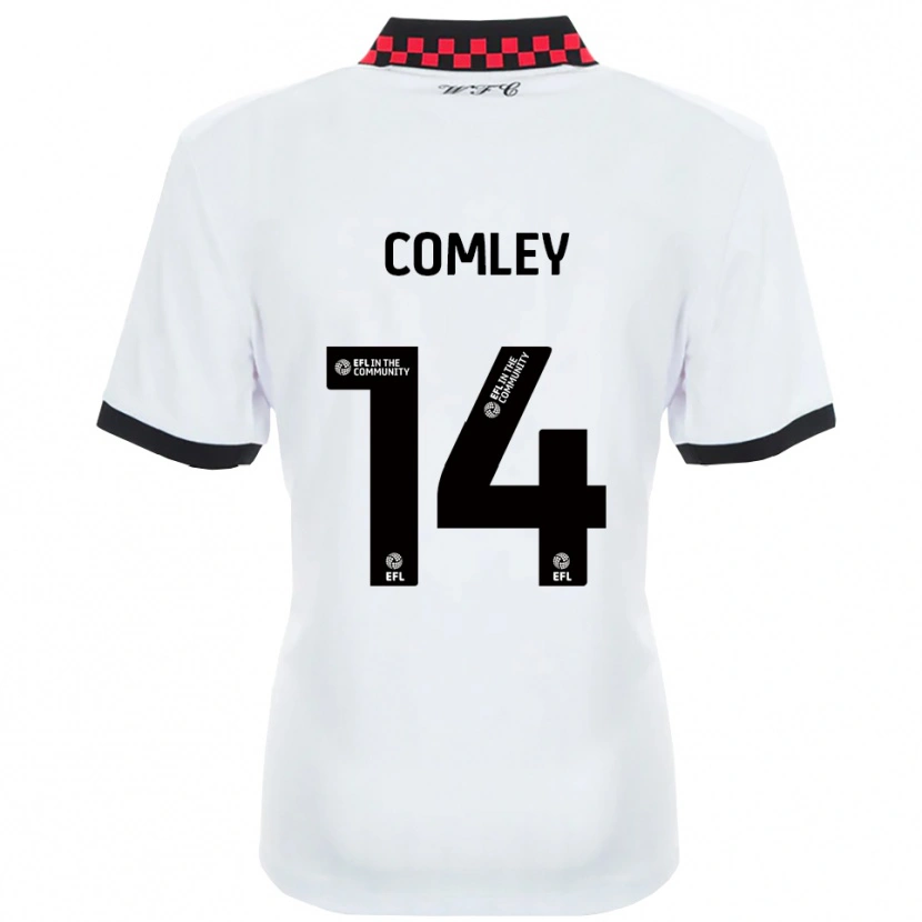 Danxen Dzieci Brandon Comley #14 Biały Czarny Wyjazdowa Koszulka 2025/26 Koszulki Klubowe