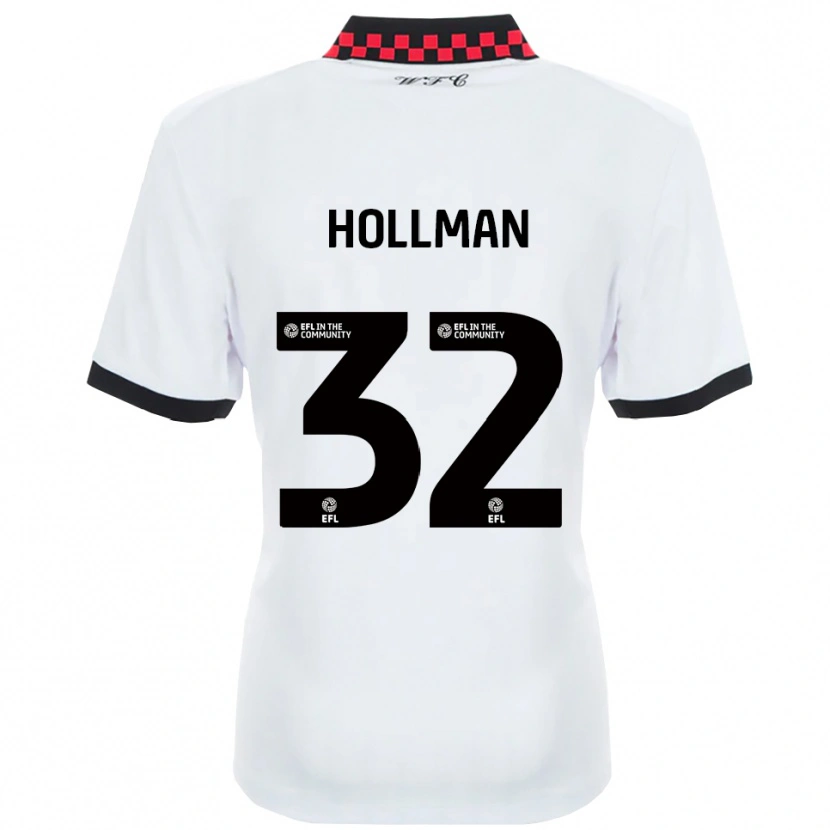 Danxen Dzieci Jake Hollman #32 Biały Czarny Wyjazdowa Koszulka 2025/26 Koszulki Klubowe