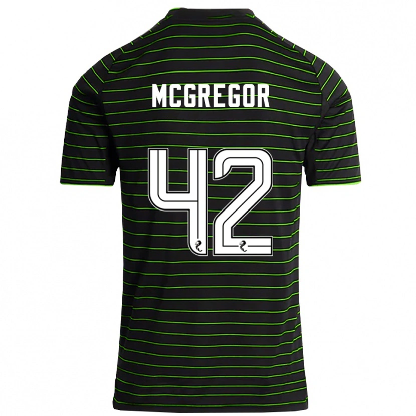 Danxen Dzieci Callum Mcgregor #42 Czarny Zielony Wyjazdowa Koszulka 2025/26 Koszulki Klubowe