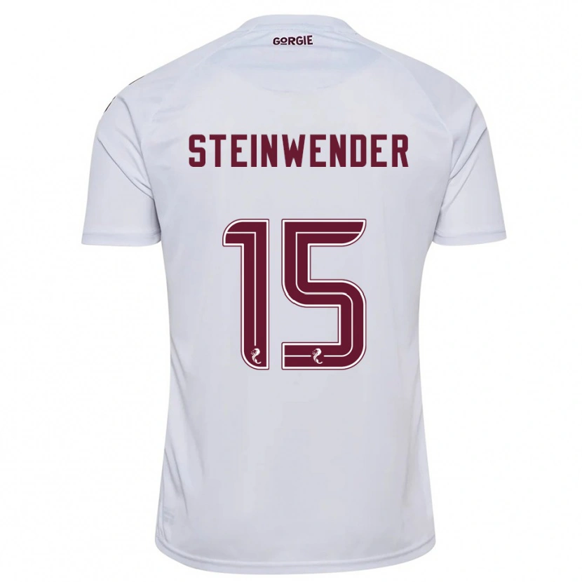 Danxen Dzieci Michael Steinwender #15 Biały Burgund Wyjazdowa Koszulka 2025/26 Koszulki Klubowe
