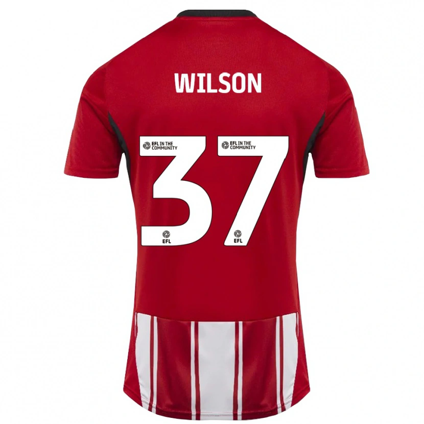 Danxen Męski Kieran Wilson #37 Czerwony Biały Czarny Domowa Koszulka 2025/26 Koszulki Klubowe