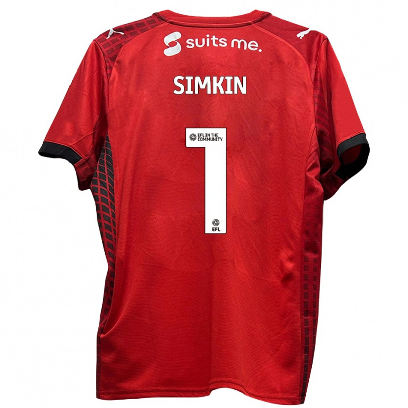 Danxen Męski Tommy Simkin #1 Czerwony Czarny Domowa Koszulka 2025/26 Koszulki Klubowe