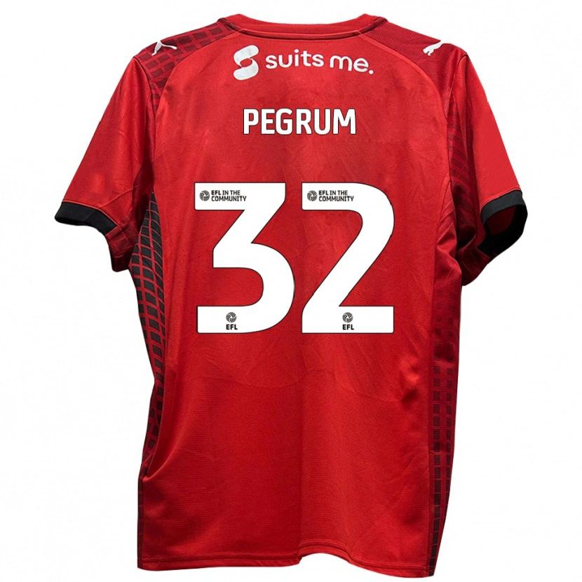 Danxen Męski Charlie Pegrum #32 Czerwony Czarny Domowa Koszulka 2025/26 Koszulki Klubowe