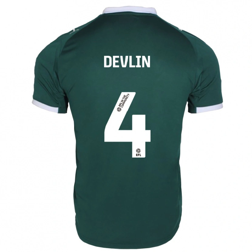 Danxen Męski Billy Devlin #4 Zielony Biały Domowa Koszulka 2025/26 Koszulki Klubowe