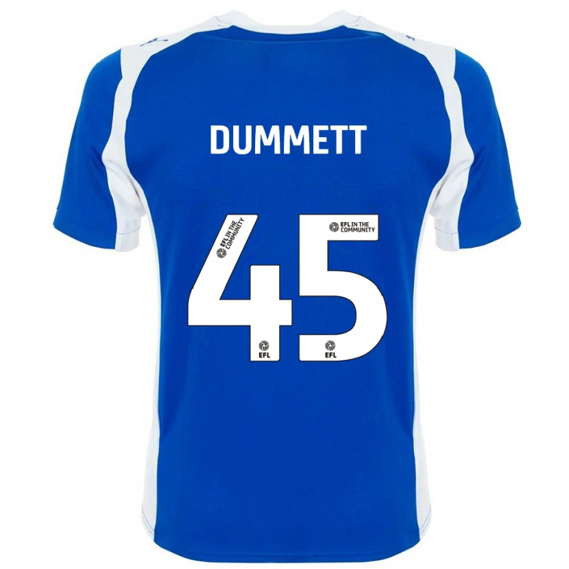 Danxen Męski Paul Dummett #45 Niebieski Biały Domowa Koszulka 2025/26 Koszulki Klubowe