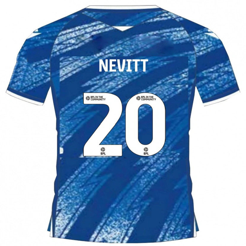 Danxen Męski Elliott Nevitt #20 Niebieski Biały Domowa Koszulka 2025/26 Koszulki Klubowe