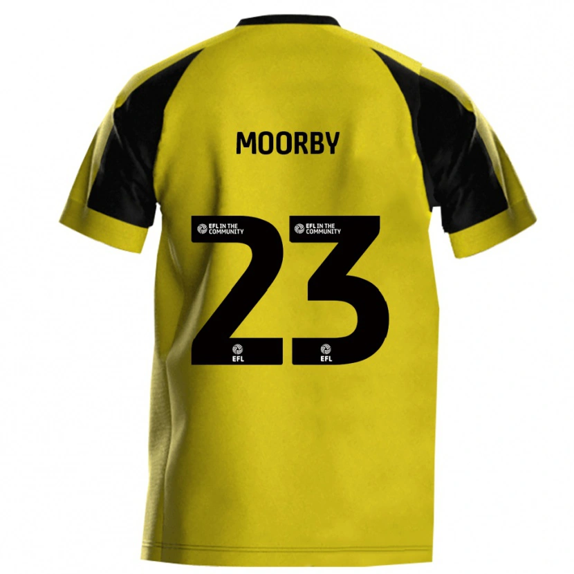 Danxen Męski James Moorby #23 Żółty Szary Domowa Koszulka 2025/26 Koszulki Klubowe