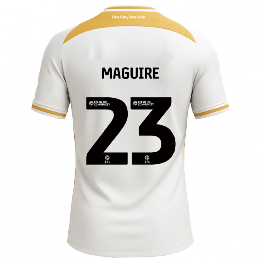 Danxen Męski Laurence Maguire #23 Biały Złoty Domowa Koszulka 2025/26 Koszulki Klubowe