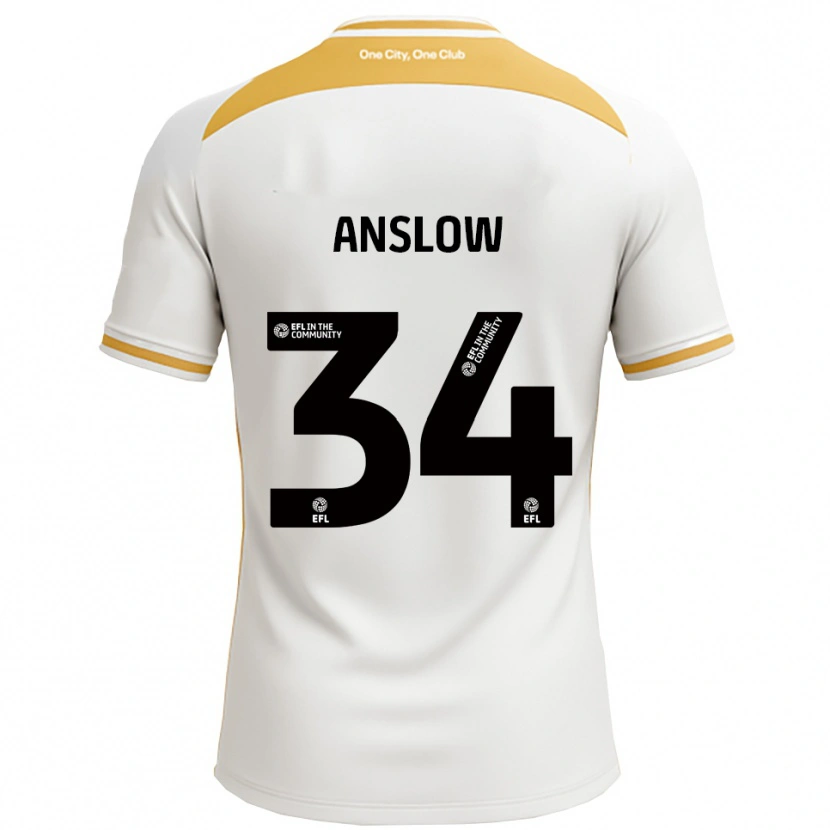 Danxen Męski Lauren Anslow #34 Biały Złoty Domowa Koszulka 2025/26 Koszulki Klubowe