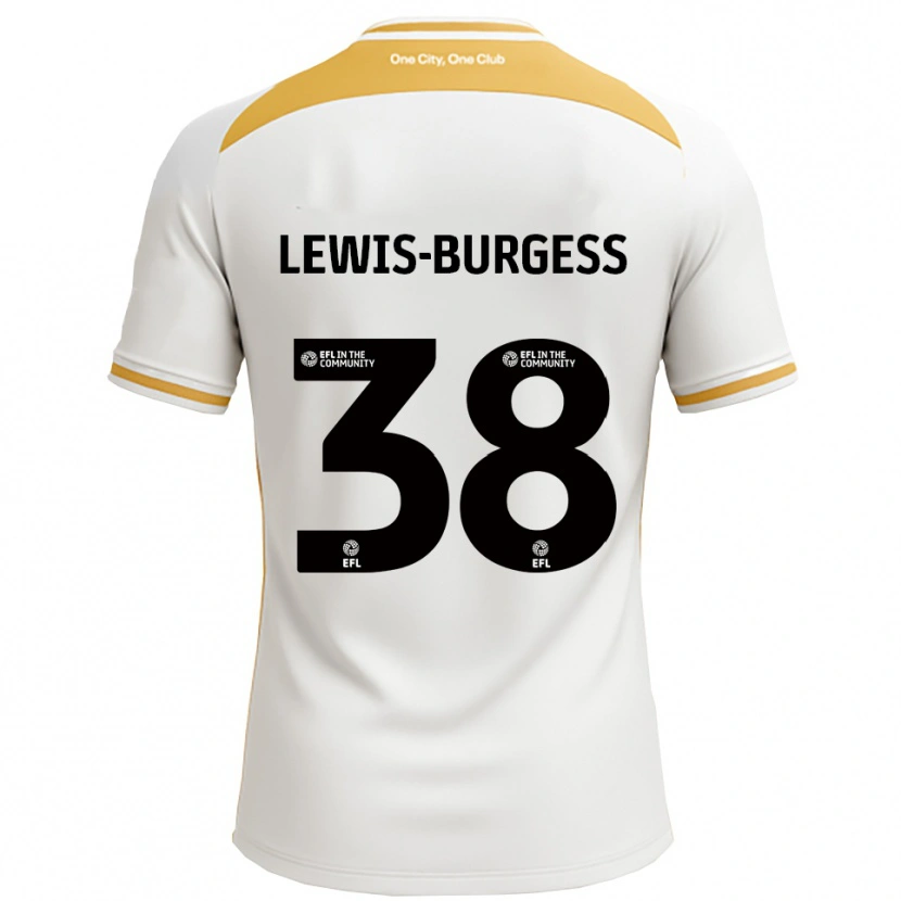 Danxen Męski Keon Lewis-Burgess #38 Biały Złoty Domowa Koszulka 2025/26 Koszulki Klubowe