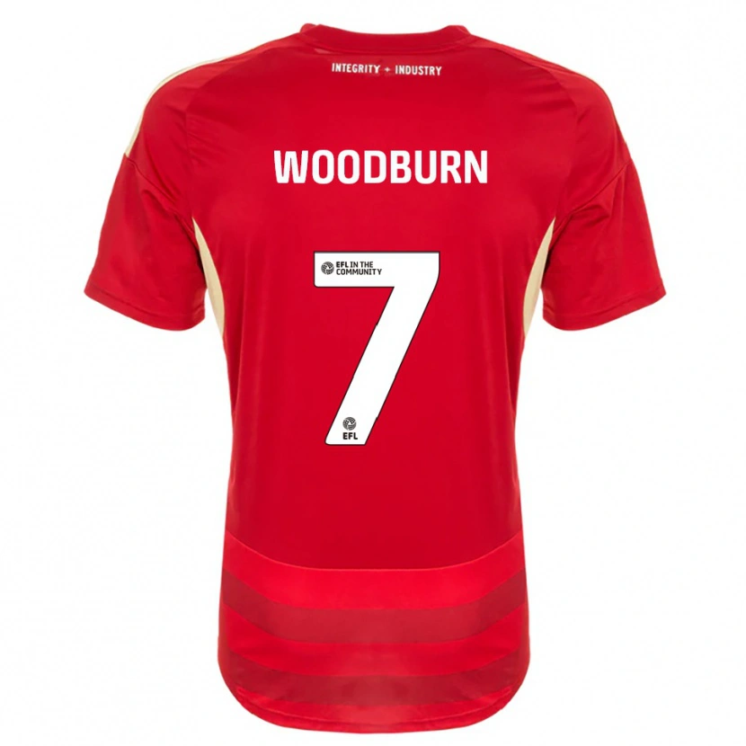 Danxen Męski Ben Woodburn #7 Czerwony Biały Domowa Koszulka 2025/26 Koszulki Klubowe