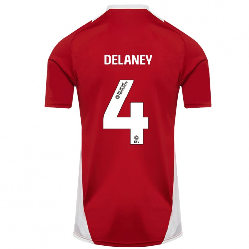 Danxen Męski Ryan Delaney #4 Czerwony Biały Złoty Domowa Koszulka 2025/26 Koszulki Klubowe