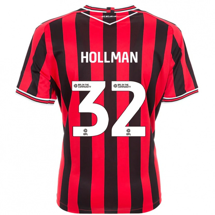 Danxen Męski Jake Hollman #32 Czerwony Czarny Domowa Koszulka 2025/26 Koszulki Klubowe