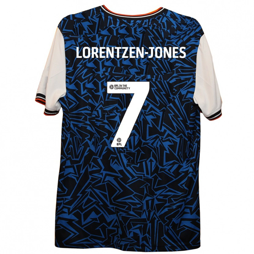 Danxen Męski Jack Lorentzen-Jones #7 Niebieski Czarny Biały Wyjazdowa Koszulka 2025/26 Koszulki Klubowe