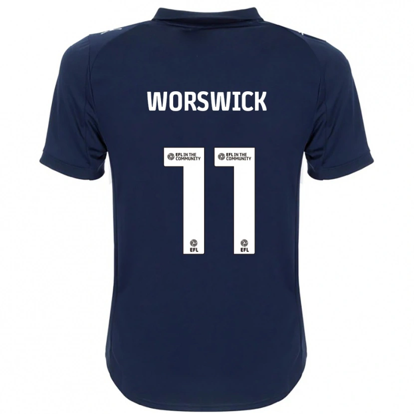 Danxen Męski Isobel Worswick #11 Granatowy Biały Wyjazdowa Koszulka 2025/26 Koszulki Klubowe