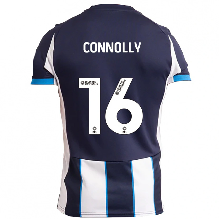Danxen Męski Callum Connolly #16 Biały Granatowy Wyjazdowa Koszulka 2025/26 Koszulki Klubowe