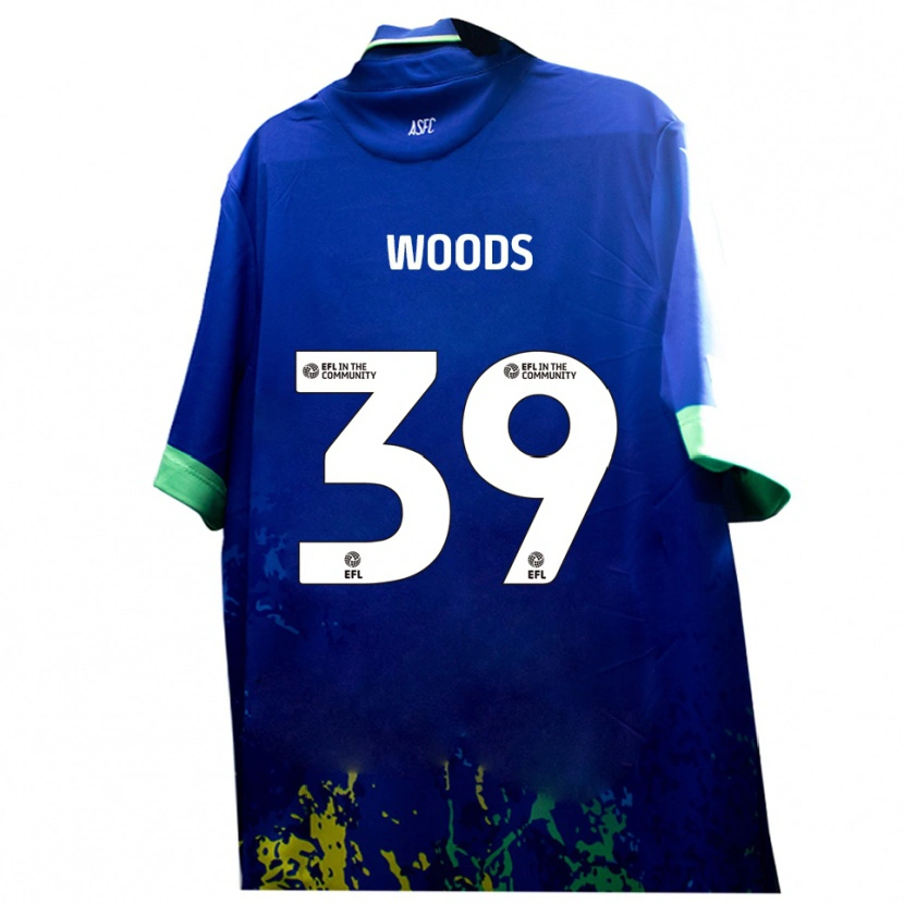 Danxen Męski Josh Woods #39 Niebiesko-Żółty Wyjazdowa Koszulka 2025/26 Koszulki Klubowe