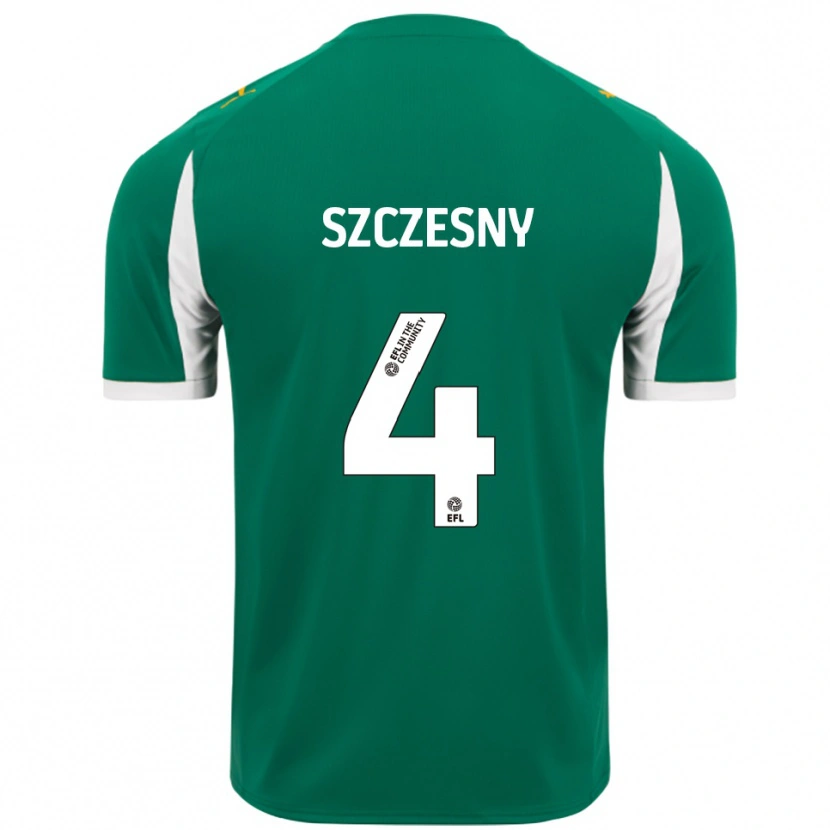 Danxen Męski Nikos Szczesny #4 Zielony Biały Wyjazdowa Koszulka 2025/26 Koszulki Klubowe