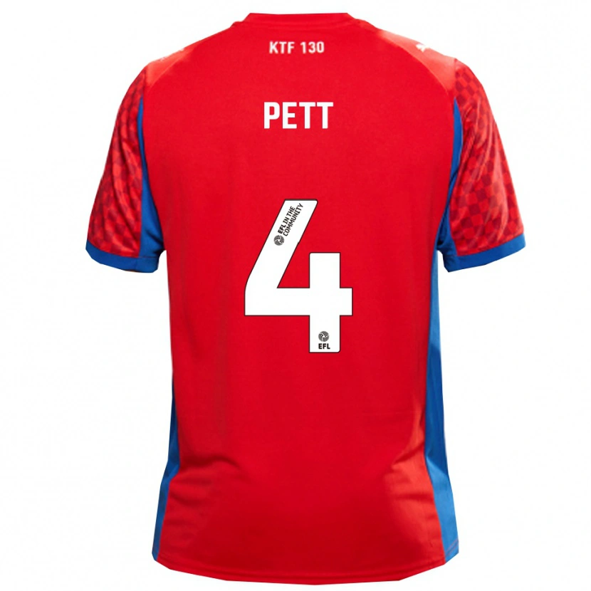 Danxen Męski Tom Pett #4 Czerwony Niebieski Wyjazdowa Koszulka 2025/26 Koszulki Klubowe