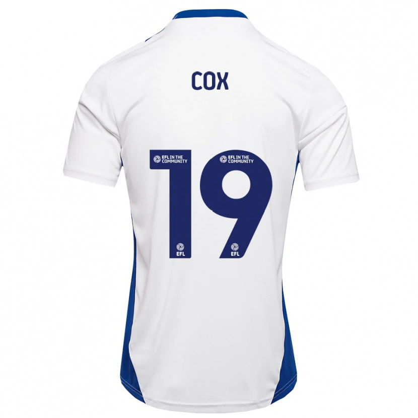 Danxen Męski Hannah Cox #19 Biały Niebieski Wyjazdowa Koszulka 2025/26 Koszulki Klubowe