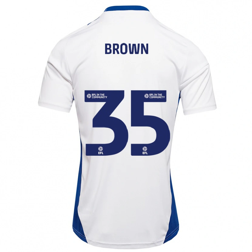 Danxen Męski Jaxon Brown #35 Biały Niebieski Wyjazdowa Koszulka 2025/26 Koszulki Klubowe