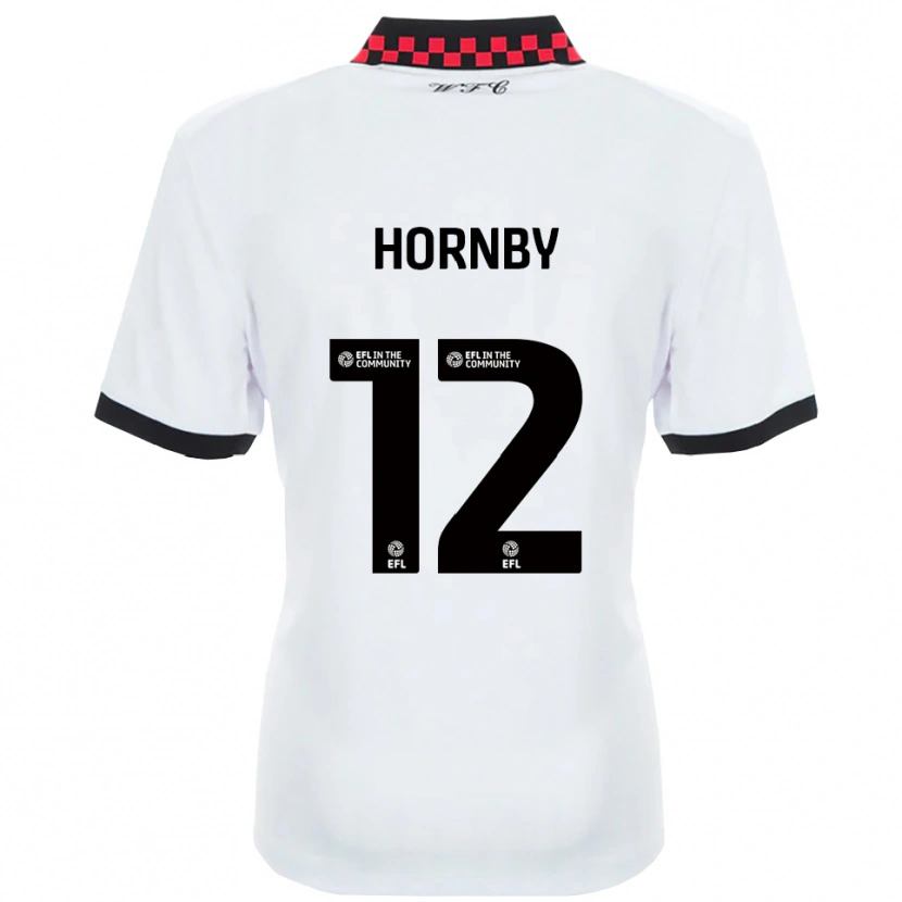 Danxen Męski Sam Hornby #12 Biały Czarny Wyjazdowa Koszulka 2025/26 Koszulki Klubowe