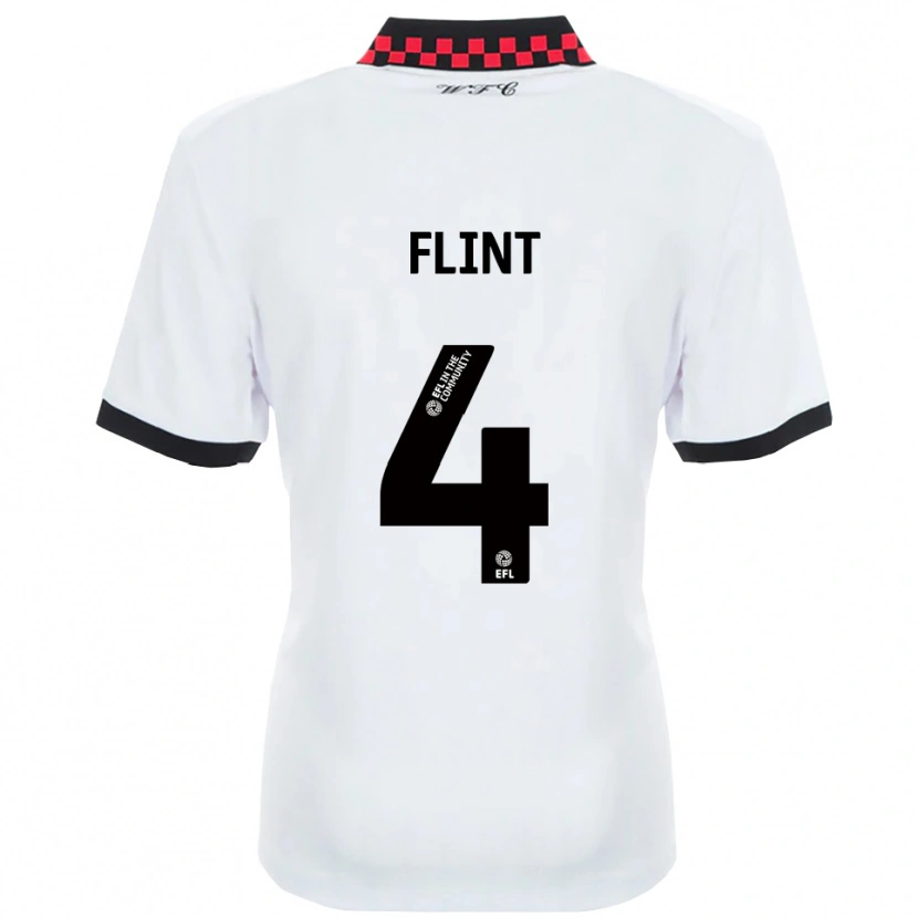 Danxen Męski Aden Flint #4 Biały Czarny Wyjazdowa Koszulka 2025/26 Koszulki Klubowe