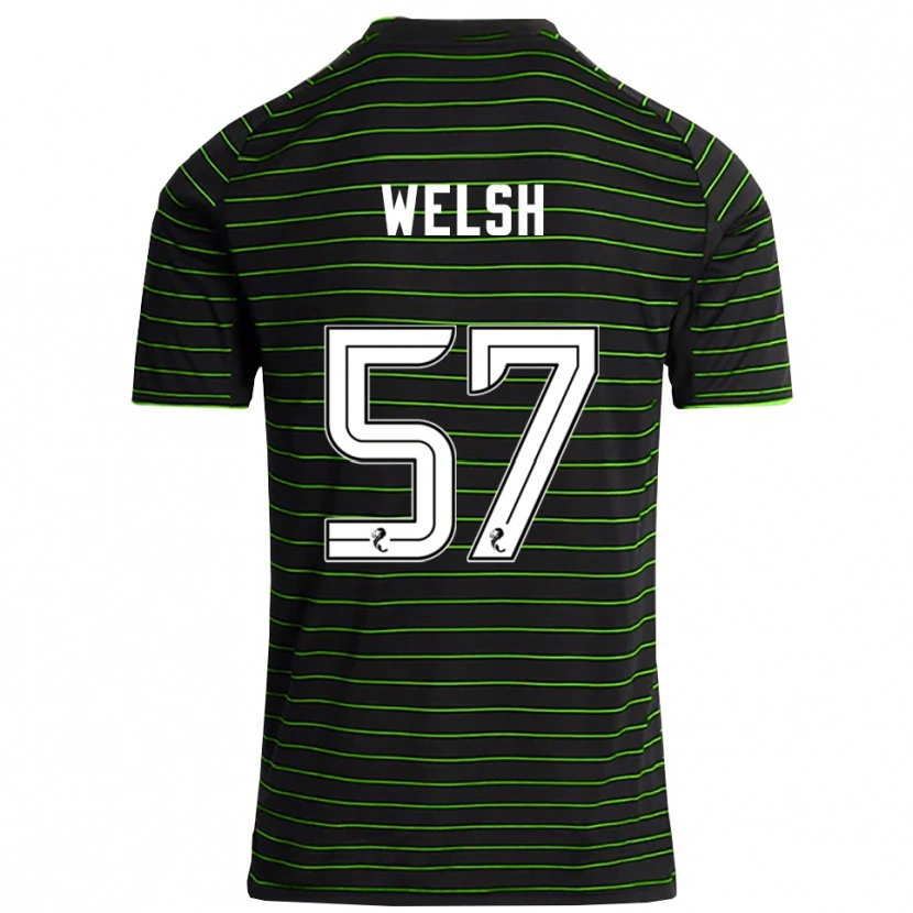 Danxen Męski Stephen Welsh #57 Czarny Zielony Wyjazdowa Koszulka 2025/26 Koszulki Klubowe