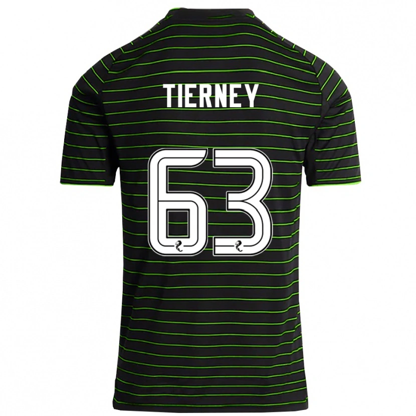 Danxen Męski Kieran Tierney #63 Czarny Zielony Wyjazdowa Koszulka 2025/26 Koszulki Klubowe