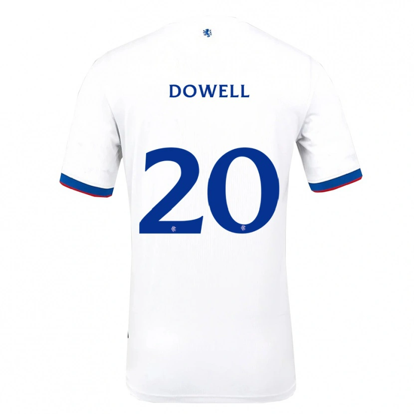 Danxen Męski Kieran Dowell #20 Biały Czerwony Niebieski Wyjazdowa Koszulka 2025/26 Koszulki Klubowe