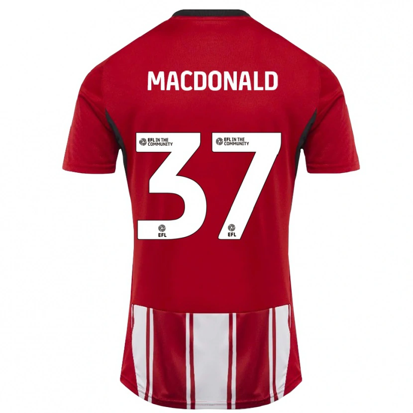 Danxen Kobiety Shaun Macdonald #37 Czerwony Biały Czarny Domowa Koszulka 2025/26 Koszulki Klubowe