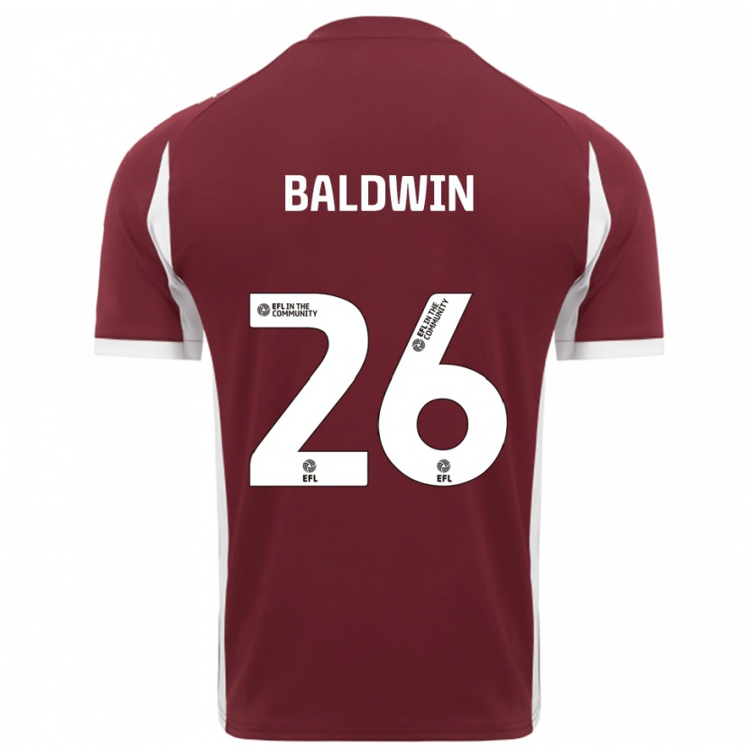 Danxen Kobiety Jack Baldwin #26 Burgund Biały Domowa Koszulka 2025/26 Koszulki Klubowe
