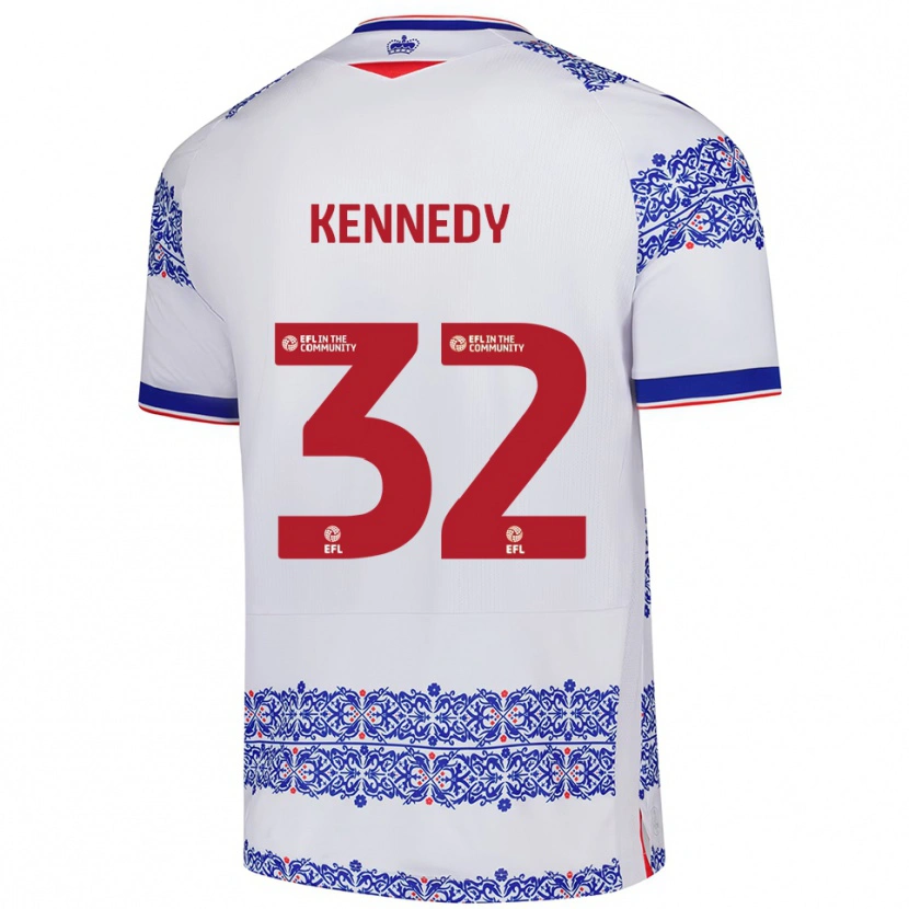 Danxen Kobiety Stevie Kennedy #32 Biały Niebieski Domowa Koszulka 2025/26 Koszulki Klubowe