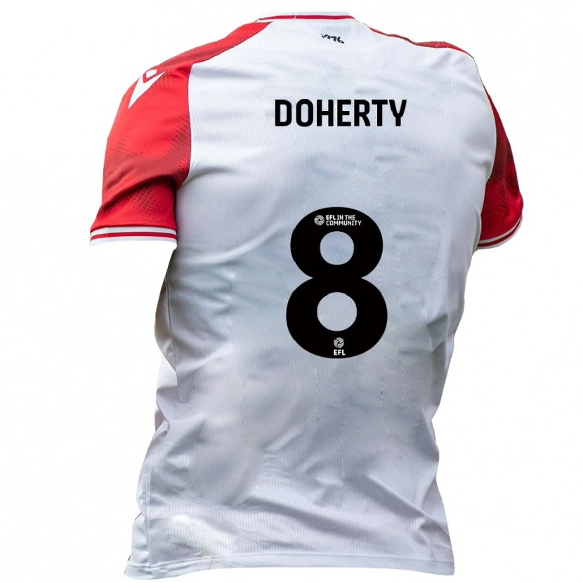 Danxen Kobiety Ryan Doherty #8 Biały Czerwony Domowa Koszulka 2025/26 Koszulki Klubowe