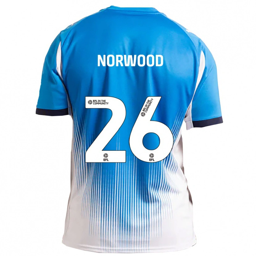 Danxen Kobiety Oliver Norwood #26 Niebieski Biały Domowa Koszulka 2025/26 Koszulki Klubowe