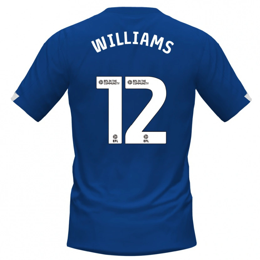 Danxen Kobiety Tyrone Williams #12 Niebieski Biały Domowa Koszulka 2025/26 Koszulki Klubowe