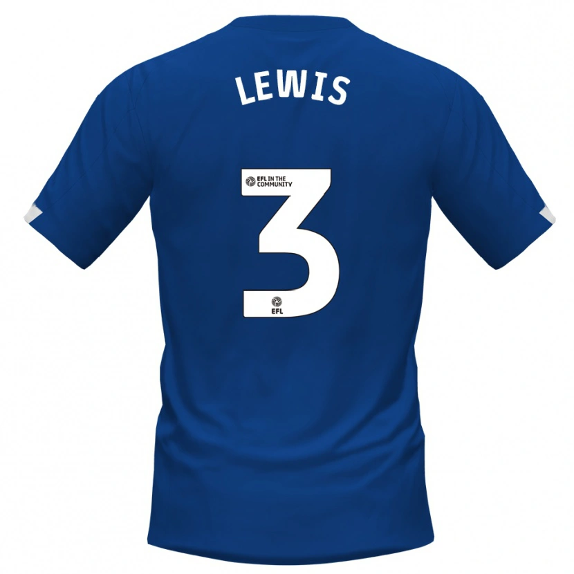 Danxen Kobiety Adam Lewis #3 Niebieski Biały Domowa Koszulka 2025/26 Koszulki Klubowe