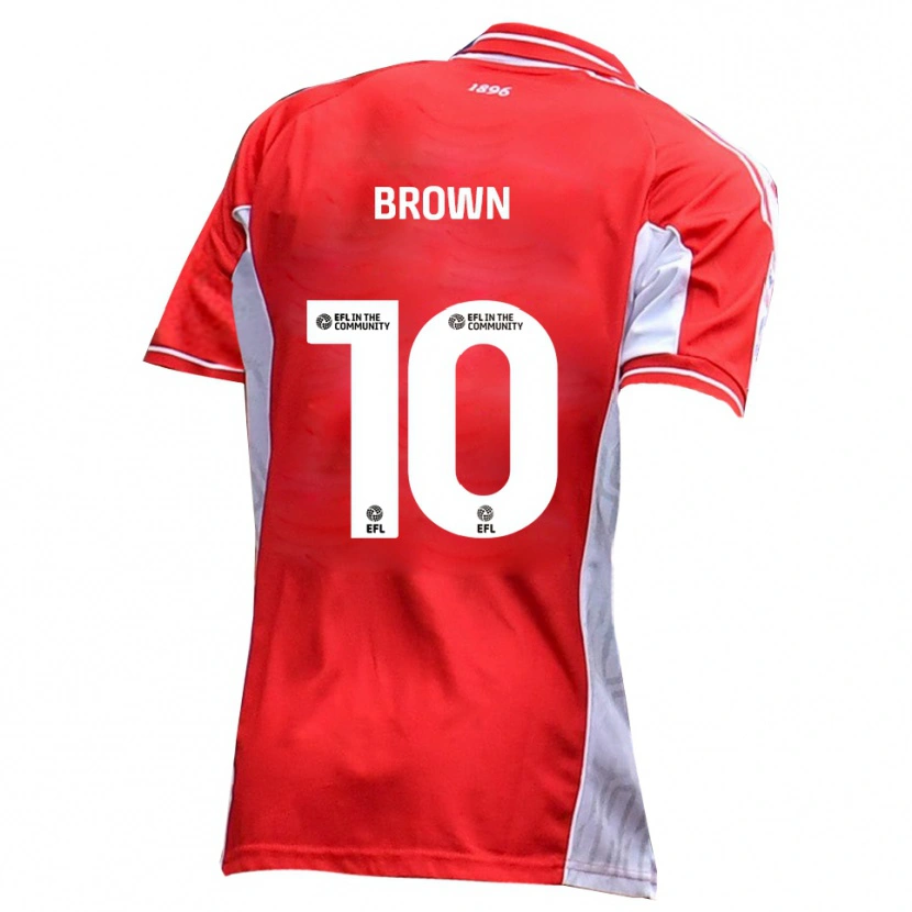 Danxen Kobiety Reece Brown #10 Czerwony Biały Domowa Koszulka 2025/26 Koszulki Klubowe