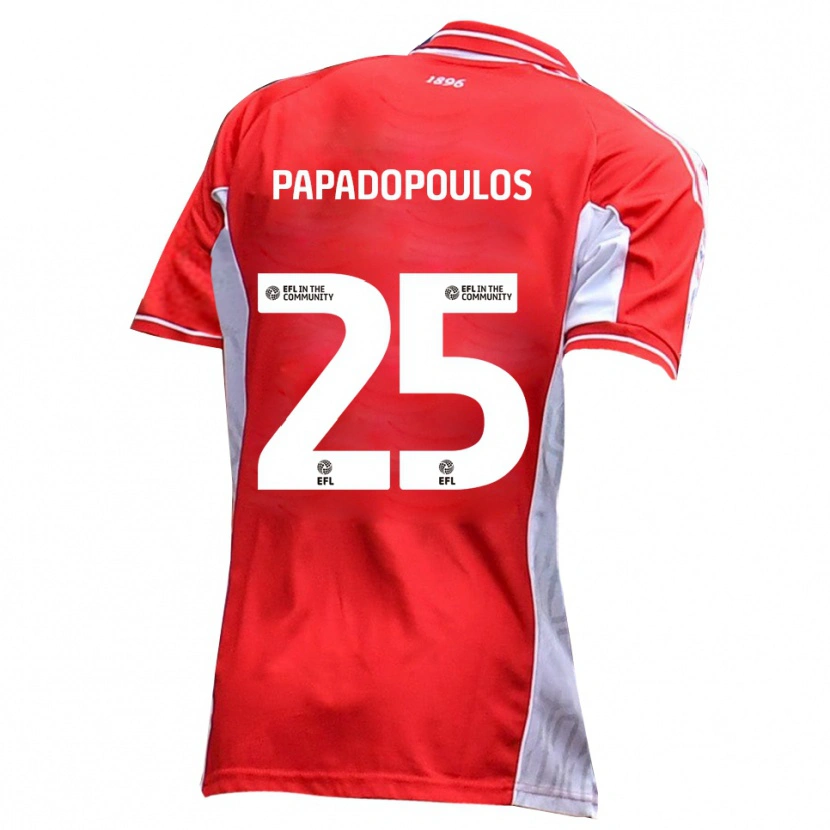 Danxen Kobiety Antony Papadopoulos #25 Czerwony Biały Domowa Koszulka 2025/26 Koszulki Klubowe