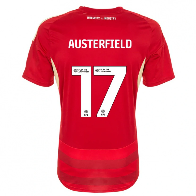 Danxen Kobiety Josh Austerfield #17 Czerwony Biały Domowa Koszulka 2025/26 Koszulki Klubowe