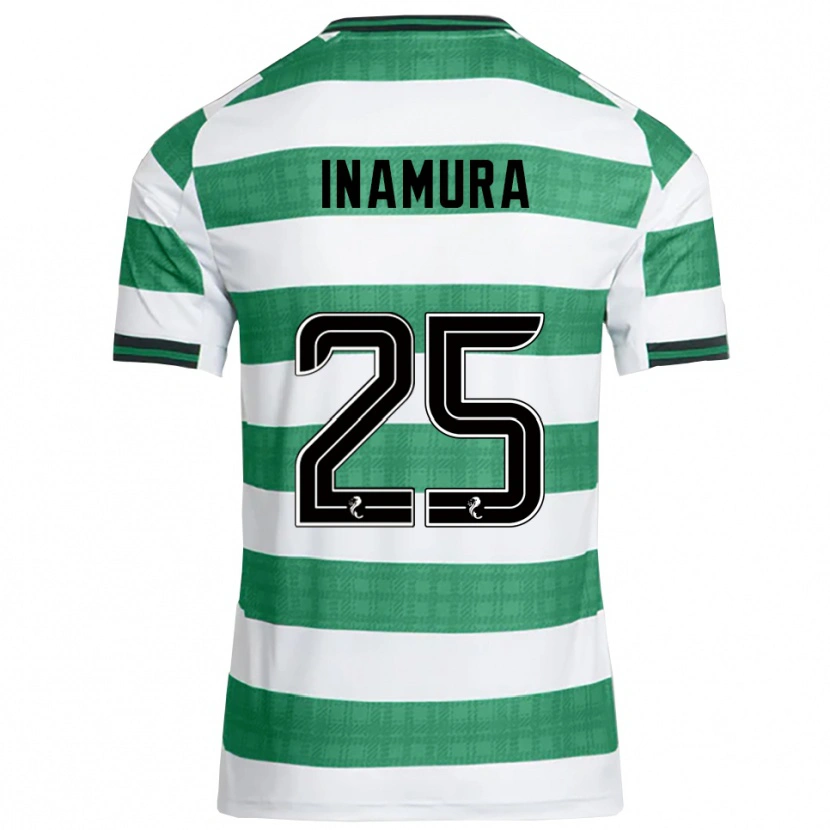 Danxen Kobiety Hayato Inamura #25 Zielony Biały Domowa Koszulka 2025/26 Koszulki Klubowe