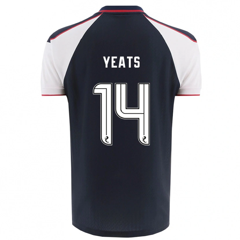 Danxen Kobiety Finn Yeats #14 Granatowy Biały Domowa Koszulka 2025/26 Koszulki Klubowe