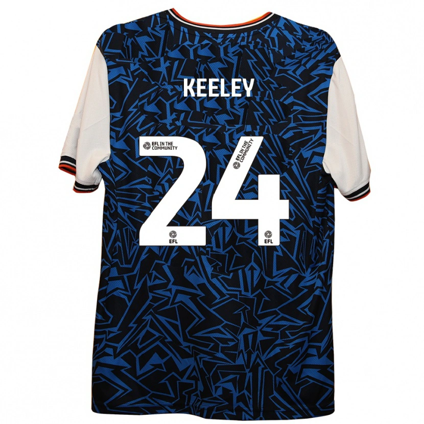 Danxen Kobiety Josh Keeley #24 Niebieski Czarny Biały Wyjazdowa Koszulka 2025/26 Koszulki Klubowe