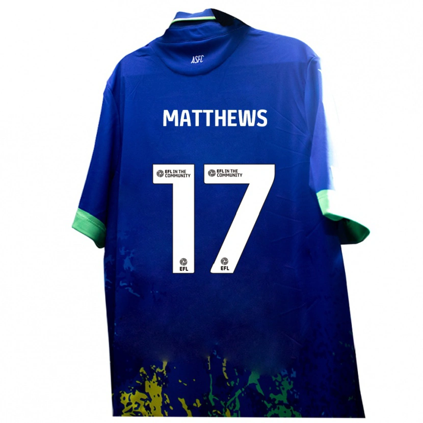 Danxen Kobiety Devon Matthews #17 Niebiesko-Żółty Wyjazdowa Koszulka 2025/26 Koszulki Klubowe