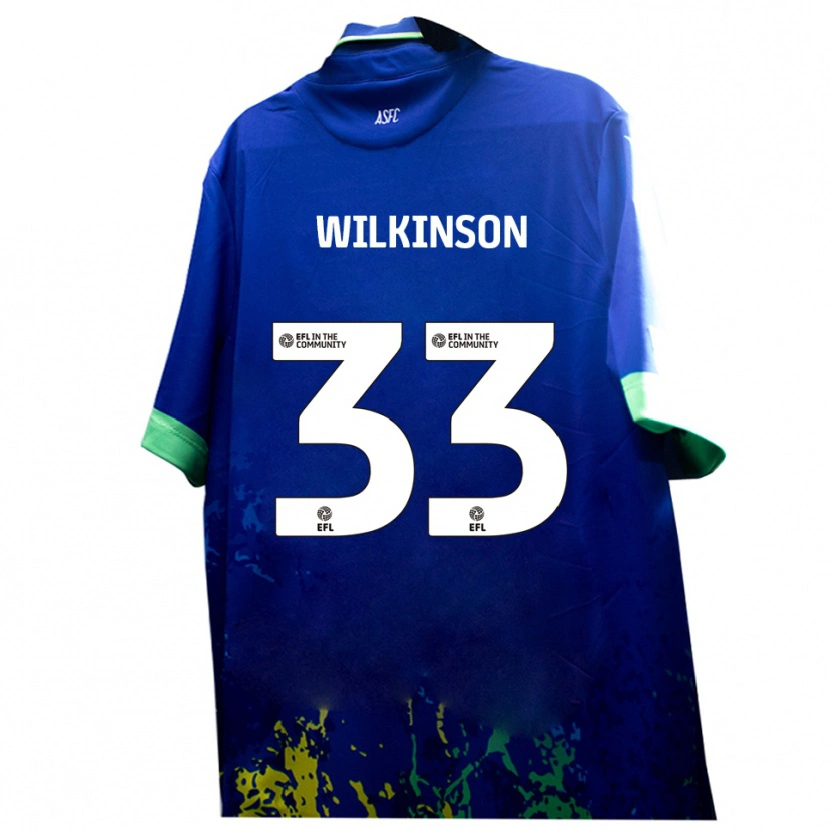Danxen Kobiety Finlay Wilkinson #33 Niebiesko-Żółty Wyjazdowa Koszulka 2025/26 Koszulki Klubowe