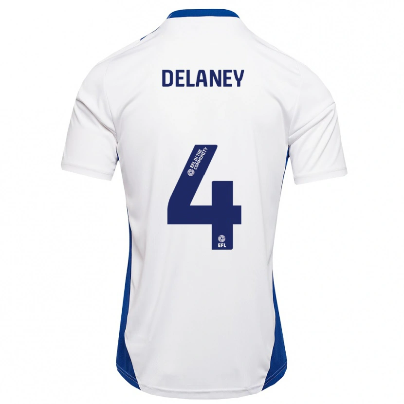 Danxen Kobiety Ryan Delaney #4 Biały Niebieski Wyjazdowa Koszulka 2025/26 Koszulki Klubowe