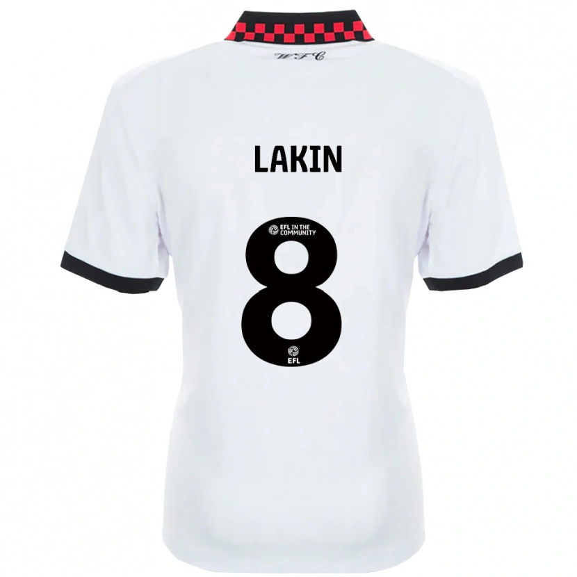 Danxen Kobiety Charlie Lakin #8 Biały Czarny Wyjazdowa Koszulka 2025/26 Koszulki Klubowe