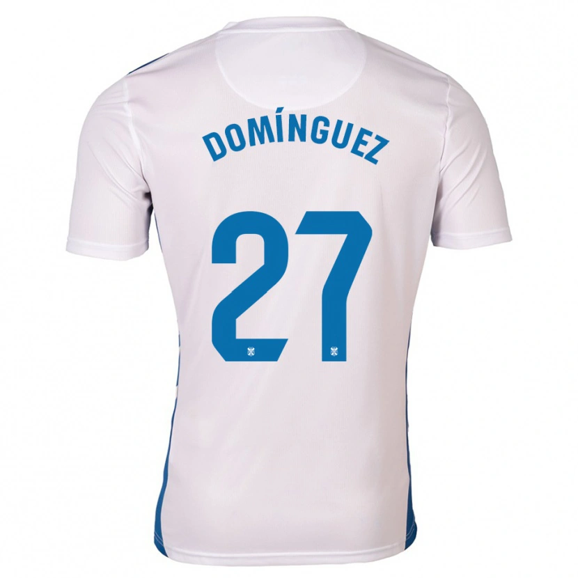 Danxen Dzieci Carlos Domínguez #27 Biało Niebieski Domowa Koszulka 2025/26 Koszulki Klubowe