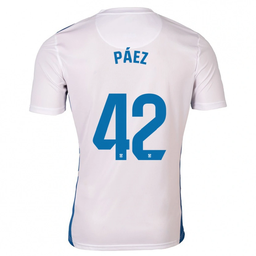 Danxen Dzieci David Páez #42 Biało Niebieski Domowa Koszulka 2025/26 Koszulki Klubowe